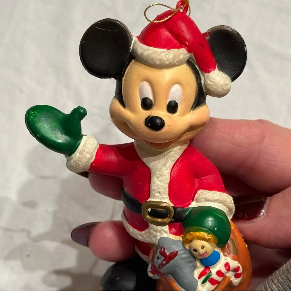 Vintage The Walt Disney Co. Mickey Mouse‎ Blow Mold Ornament Santa Claus